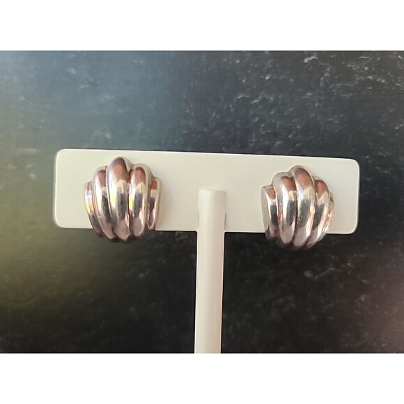 Barra Sterling Silver Clip-on Earrings, Vintage - Picture 1 of 10